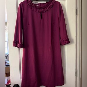 Sara Campbell Magenta Elbow Sleeve Dress, made in USA